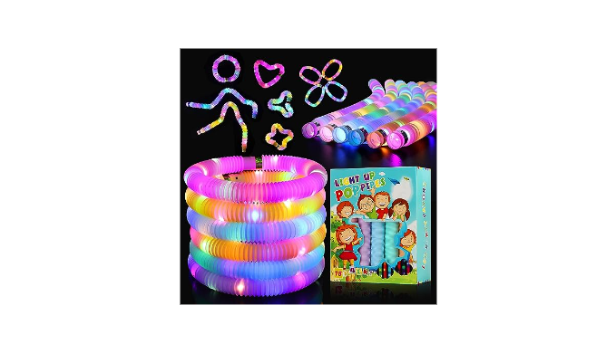Glow Sticks Light Up Fidget Pop Tubes 18 Pack Glow in The Dark Party  Supplies Toddler Sensory Toys, Glow Stick Party Pack Halloween Party Favors  Goodie Bag Stuffers Christmas Return Gifts for